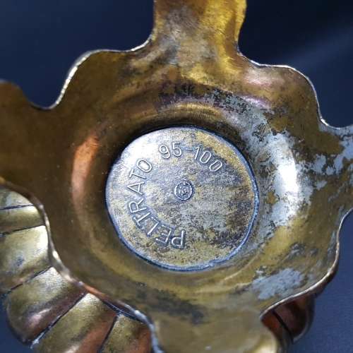 Large Italian Botanical Themed Metal Vase