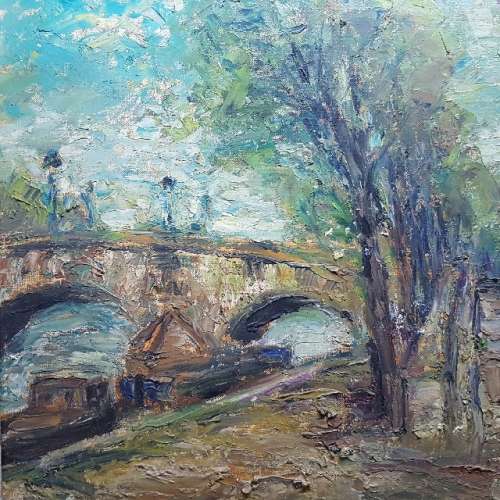 Framed Detailed landscape Oil on Board Signed by artist (650mm x 550mm)