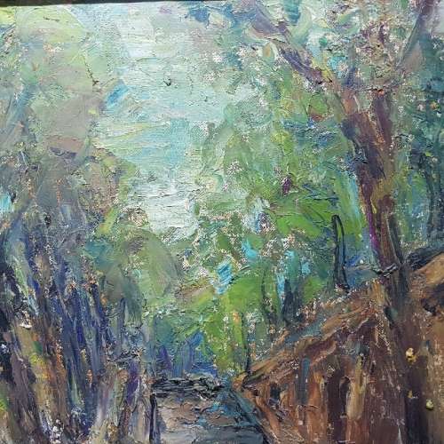 Framed Detailed landscape Oil on Board Signed by artist (650mm x 550mm)
