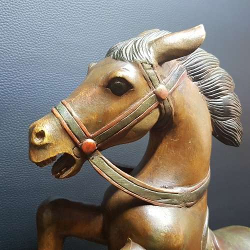 Large Vintage Hand Crafted Wood Stallion (550mm Tall)