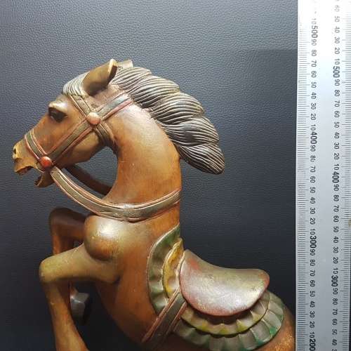 Large Vintage Hand Crafted Wood Stallion (550mm Tall)