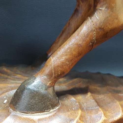 Large Vintage Hand Crafted Wood Stallion (550mm Tall)