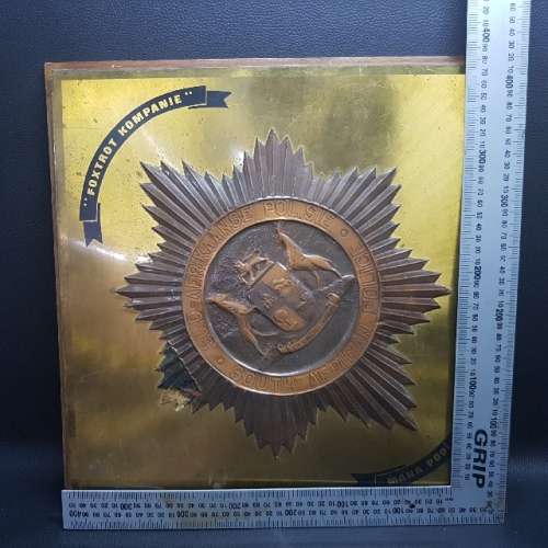 Large Brass "Foxtrot Kompanie" Wall Display