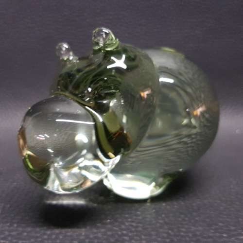 Large Collectible Ngwenya Glass Hippo Paperweight