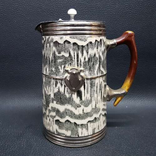Rare Arthur Wood Silver Shield Porcelain Jug