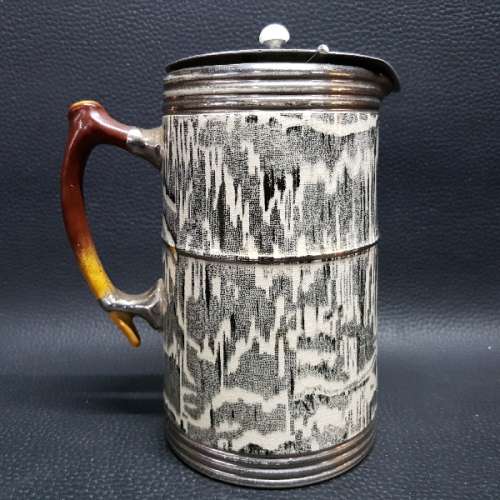 Rare Arthur Wood Silver Shield Porcelain Jug