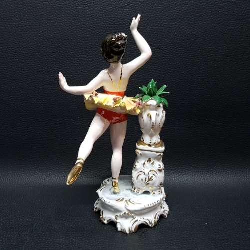 Large Antique Italian Hand Painted Ballerina Porcelain Figurine