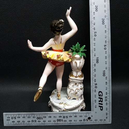 Large Antique Italian Hand Painted Ballerina Porcelain Figurine
