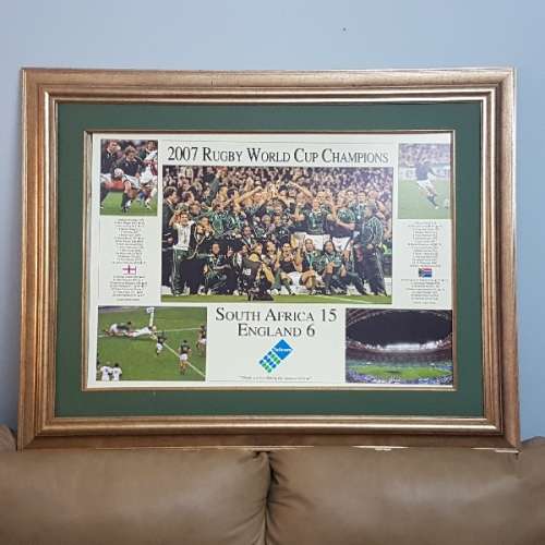 LARGE Framed 2007 Rugby World Cup Champions Official Telkom Artwork (1500 x 1000)