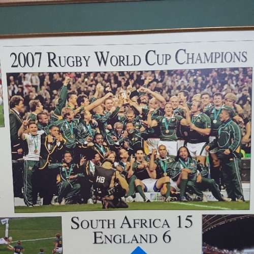 LARGE Framed 2007 Rugby World Cup Champions Official Telkom Artwork (1500 x 1000)