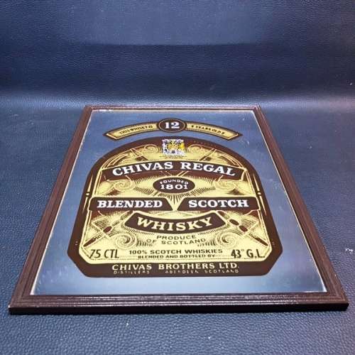Framed Vintage Chivas Regal Blended Scotch Whisky Bar Mirror