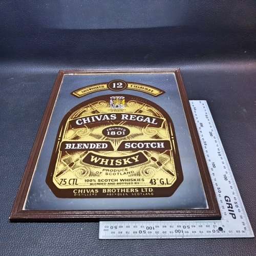 Framed Vintage Chivas Regal Blended Scotch Whisky Bar Mirror