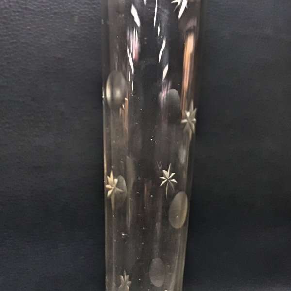 Detailed Cut Glass Vintage Ball Vase