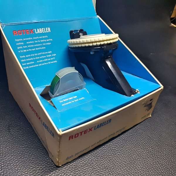 RARE!!! BOXED Vintage Rotex Labeler With Original Label Spools!!!