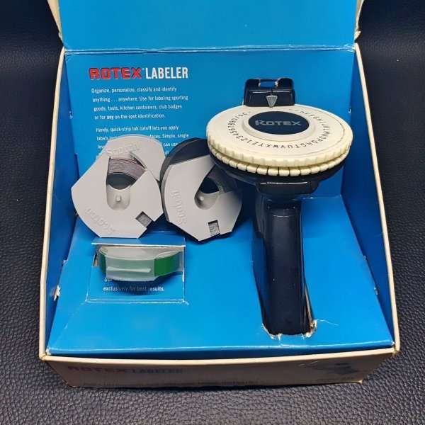 RARE!!! BOXED Vintage Rotex Labeler With Original Label Spools!!!