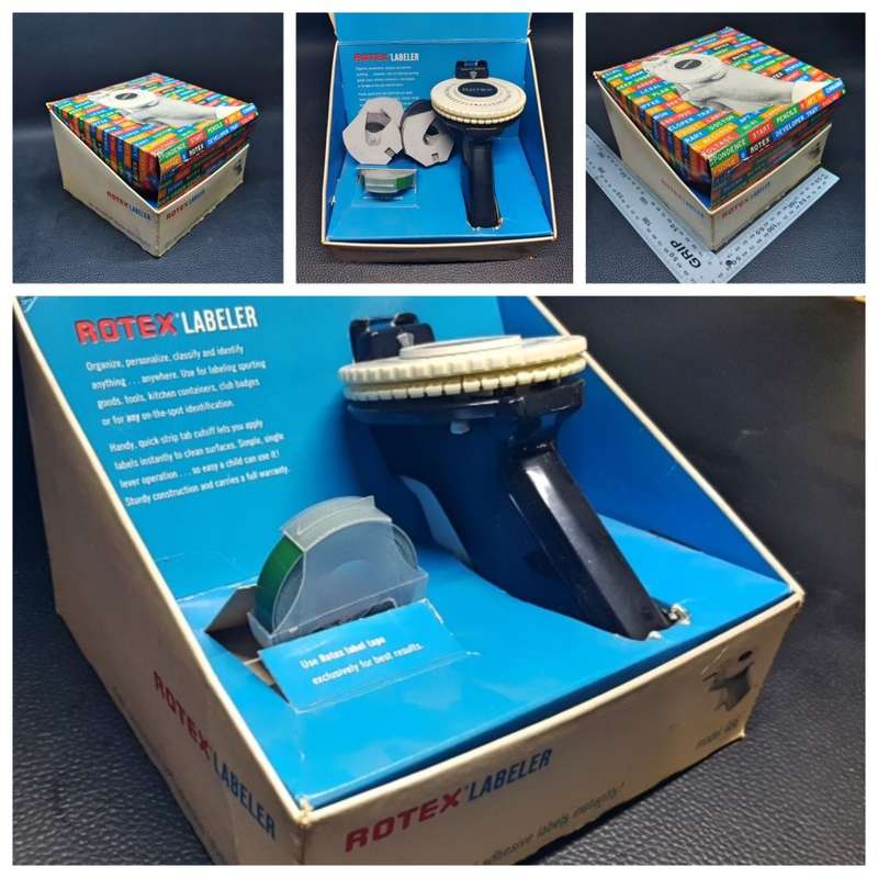 RARE!!! BOXED Vintage Rotex Labeler With Original Label Spools!!!