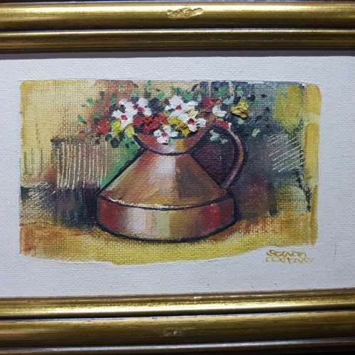 Framed Original Johan Coetzer Still Life Paintings 145mm x 185mm (Bid for Both)