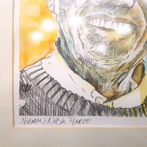 Framed Original Madiba Watercolor By Norman Pearce (400mm x 300mm)