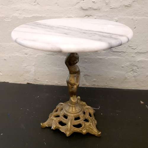 Small Detailed Brass and Marble Wine Bottle Table!!!
