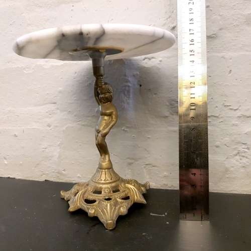 Small Detailed Brass and Marble Wine Bottle Table!!!