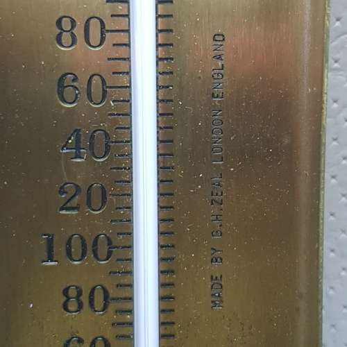 RARE!!!!  Antique English Brass Thermometer!!!