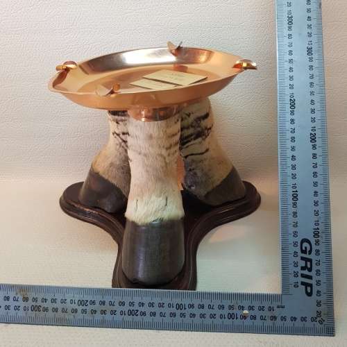 Rare!!! Vintage Mounted Zebra Hoof and Copper Trophy!!!