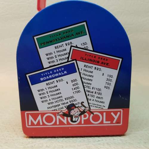 Original Monopoly Lithographed Tin Savings Bank!!!!