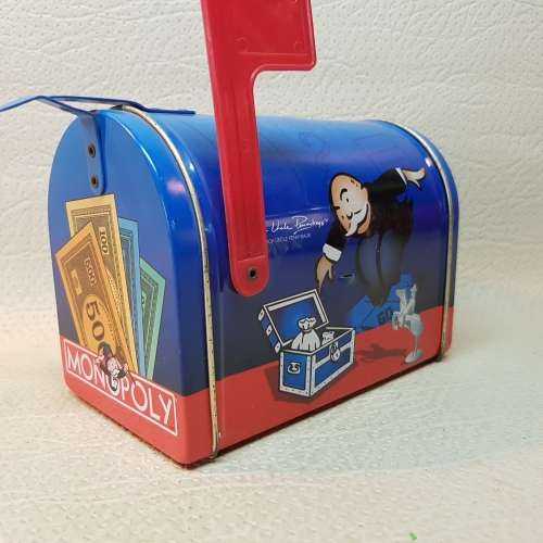 Original Monopoly Lithographed Tin Savings Bank!!!!