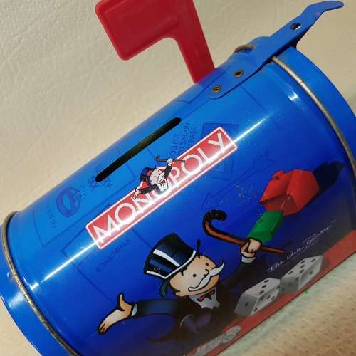 Original Monopoly Lithographed Tin Savings Bank!!!!