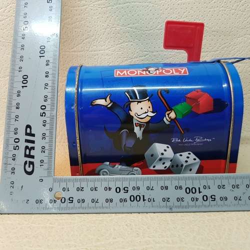 Original Monopoly Lithographed Tin Savings Bank!!!!