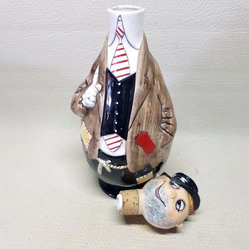 Large Vintage Glazed Porcelain Bum Decanter!!!