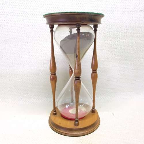 RARE!!! Large Wood Cased Hour Glass Timer!!! (Perfect Condition)