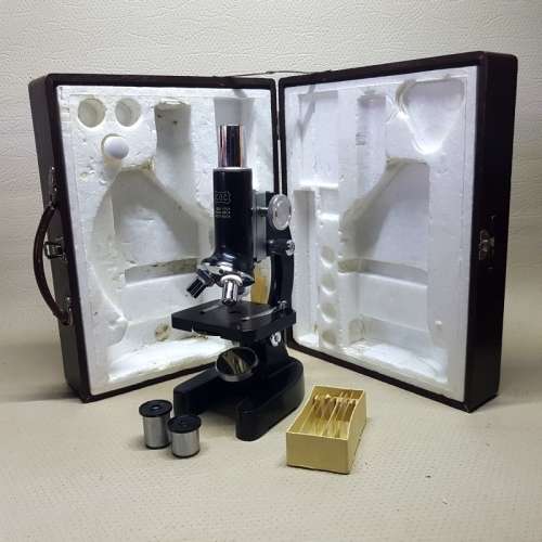 Vintage Original Boxed Cast Metal Microscope!!!