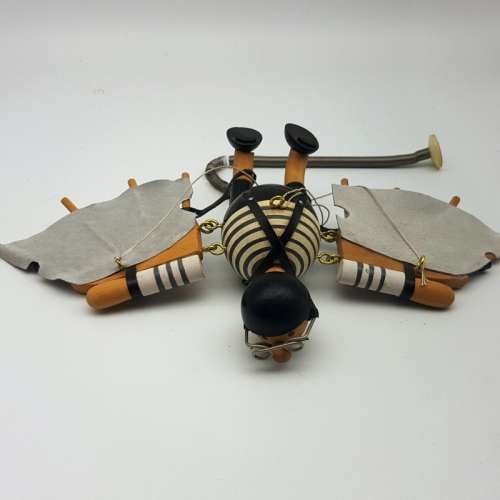 Original Hand Crafted "First Flight" Wood and Leather Spring Mobile!!!!