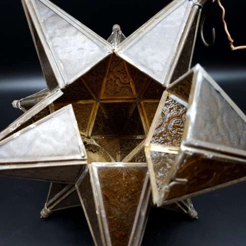 LARGE Brass and Glass Star Shaped Lantern!!!