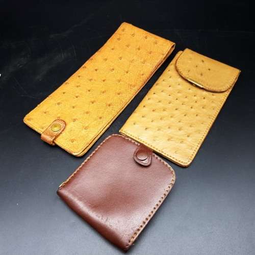 Original Vintage Genuine Ostrich and Leather Wallets and Spectacle Bag!!!