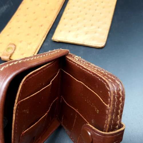 Original Vintage Genuine Ostrich and Leather Wallets and Spectacle Bag!!!