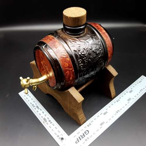 Vintage Leather Covered Liquor VAT Decanter!!!