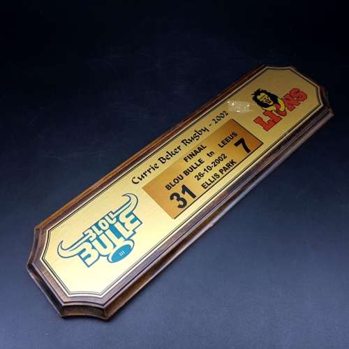 Currie Beker Finaal 2002 Plaque!!!