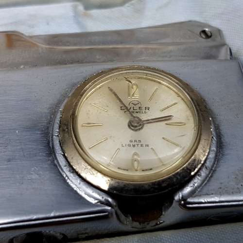 Original Advertising Boxed Vintage Buler Gas Lighter and Clock !!!