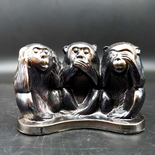 Metal Three Monkeys Paperweight/Figurine!!!