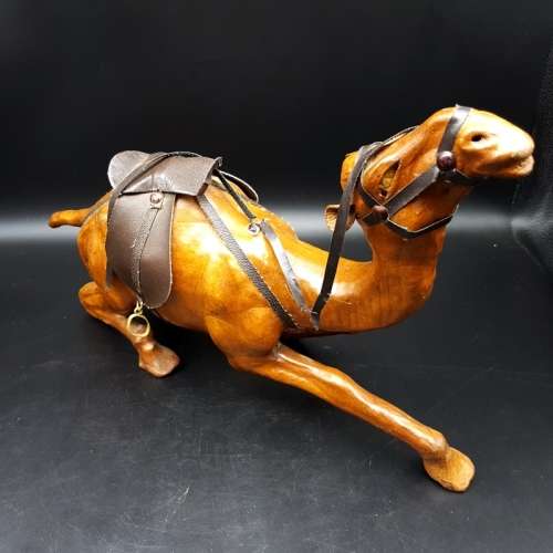 RARE!!! Large Detailed Leather Covered Camel!!!