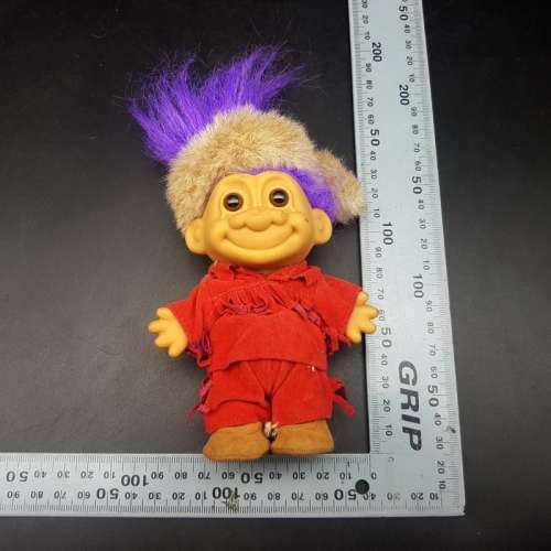 Original Vintage RUSS Daniel Boone in Coonskin Cap Pioneer Troll!!!
