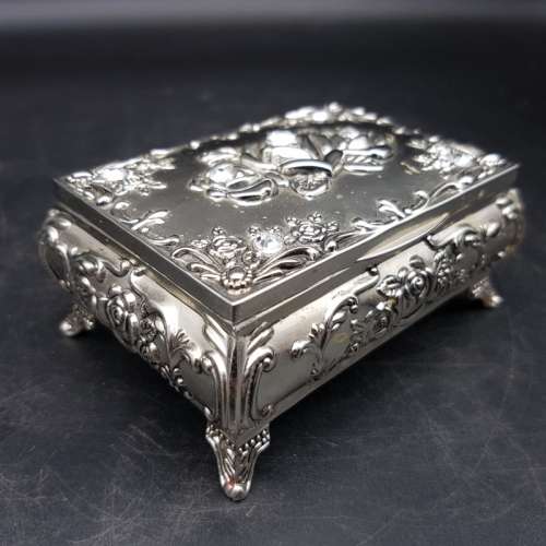 Highly Decorative Silver-plate Trinket Box!!!!
