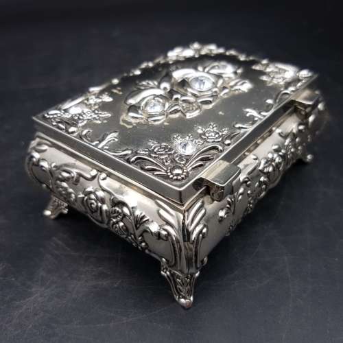 Highly Decorative Silver-plate Trinket Box!!!!