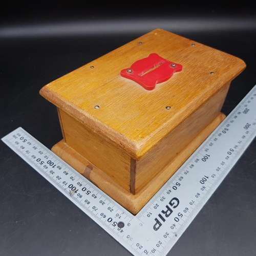 Original Vintage Hand Crafted Wood Money Collection Box!!!!!