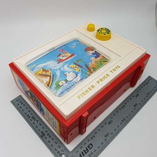 RARE!!!! Vintage Fisher Price Hard Plastic Scrolling TV Music Box (Working)!!!!