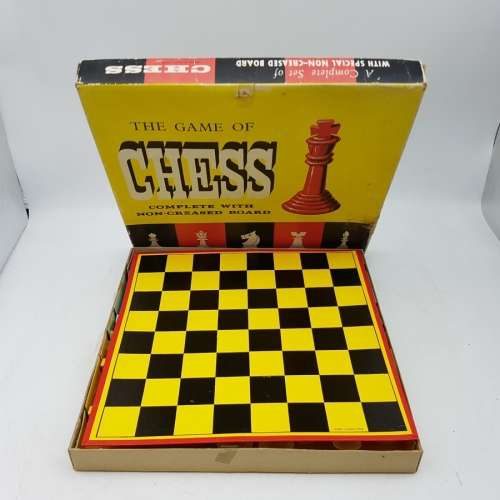 Vintage Boxed Complete Chess Set Made In Hong Kong
