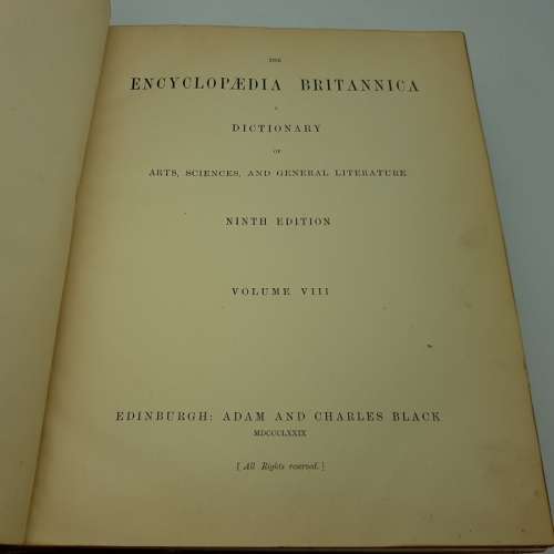 RARE!!! Large Leather Bound 1890 Antique Encyclopaedia Britannica (Vol 18)!!!