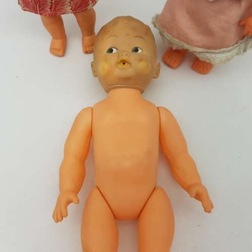 Three Vintage Hard Plastic Dolls, made in Hong Kong!!!